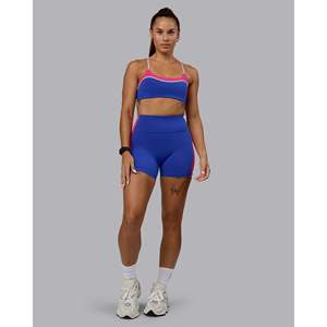 Soutien-gorge de sport fitness avec bretelles réglables - Soutien-gorge d'entraînement yoga imprimé rose fuchsia cobalt XS - Product Image 6