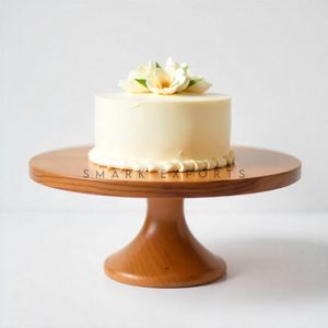 Base Redonda Hecha a Mano para Tartas, Soporte de Madera Sostenible, Exhibición Rústica de Postres, Bodas, Cumpleaños, Decoración de Mesa - Product Image 2