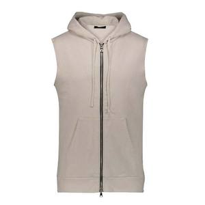 Breathable OEM ODM Service New Arrival Latest Fashion Design Summer Streetwear Cotton Polyester Zip Up <b>Men's</b> <b>Sleeveless</b> <b>Hoodie</b> - Product Image 1