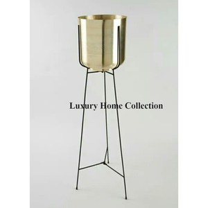 Juego de 3 macetas y macetas de Metal de diseño geométrico, accesorios de decoración de mesa y suelo de hierro forjado de Color dorado - Product Image 2