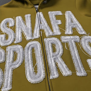 New Trending Men's Distressed Patchwork Tracksuit Custom Made Street Wear Tracksuits <b>Set</b> With <b>Embroidery</b> Work - Product Image 4