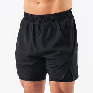 Short de jogging pour homme, séchage rapide, entraînement, gym, fitness, sports d'été, course à pied, shorts d'été à motif uni - Product Image 1