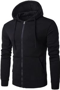 Sweat à capuche zippé pour homme, coupe classique, manches longues, logo personnalisé, respirant, 100% coton molletonné, tendance hiver - Product Image 2
