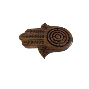 Jeu de labyrinthe en bois fait à la main forme carrée tendance pour toutes les saisons-pour le jeu des enfants pour l'été hiver automne printemps - Product Image 5