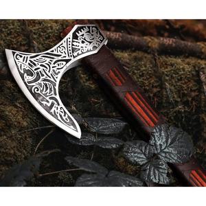 Tomahawk Jexmoo Personalizado de 19.5 Pulgadas, Acero D2, Mango de Madera de Palisandro con Funda de Cuero, Regalo para Exteriores, Hecho a Mano, Grado Industrial - Product Image 2