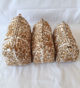 Sac fourre-tout en coton bohème de qualité, pochette matelassée pour la plage, pour femmes, petite à moyenne capacité, fermeture éclair, motif de fil, style tendance - Product Image 2