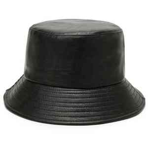 Chapeau bob unisexe en cuir, chapeau bob pour femme, automne-hiver, chapeau bob en cuir et coton mélangé, chapeau bob en cuir réversible pour unisexe - Product Image 2