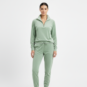 Custom Brand Velour Tracksuit Women Flare Bootcut Pants Zip Up Hoodie 2 Piece Set Luxury Soft Lounge Wear Manufacturer Bulk - Product Image 1