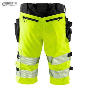 <b>Hi</b> <b>Vis</b> Casual Mid Drawstring Men's Safety <b>Shorts</b>-Quick Dry Canvas Workwear <b>Shorts</b> - Product Image 4