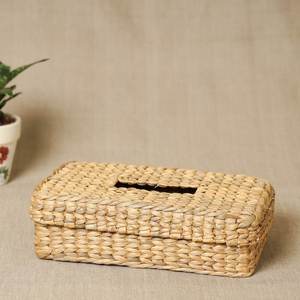 Estuche de almacenamiento Rectangular para cocina, con tapa para contenedor de papel toalla de cocina, Jacinto tejido a mano, de Vietnam - Product Image 4