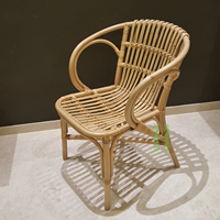 Chaise de salle à manger en rotin rustique moderne fabriquée au Vietnam, mobilier de maison naturel de style bohème pour chambre, appartement, hôtel, extérieur, villa