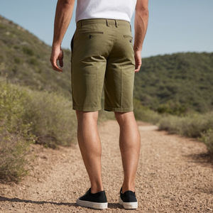 Pantalones Cortos de Sarga de Algodón para Hombre, Elegantes y Casuales, hasta la Rodilla, con Bolsillos, Duraderos, Ligeros, Cómodos, Perfectos para Deportes - Product Image 6