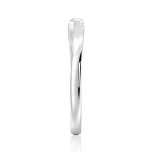 18K Gold Wedding Band with Round Cut Moissanite Diamond Elegant 18K Gold <b>Ring</b> - Product Image 5