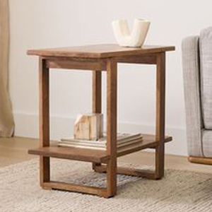 โต๊ะข้างไม้สี่เหลี่ยมผืนผ้าหรูหราเป็นพิเศษวอลนัทสวนเตียงห้องนอนขายบ้านไร่ออตโตมันขาตั้งทีวีชั้นวางของขวัญ - Product Image 4