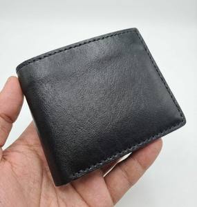 Cartera Corta Vintage de Cuero Genuino Personalizada con Bloqueo RFID para Hombre, Forro de Poliéster, para Uso Diario - Product Image 1