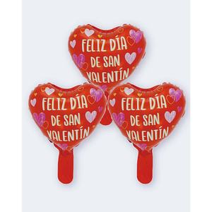 Globos de Corazón Metalizados Feliz Día de San Valentín, 24.5x30.5cm, Bolsa de 12 Piezas - Product Image 1