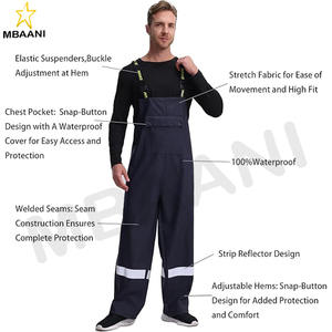 Combinaison de pluie pour homme, vêtements de travail robustes, veste imperméable avec pantalon, 3 pièces - Product Image 4