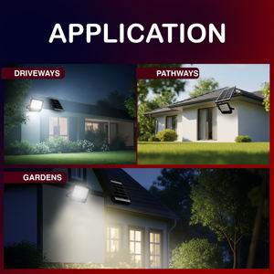 Lampe solaire Homehop pour extérieur, jardin, 300W LED, projecteur étanche, automatique, lampe de sécurité murale pour jardin, balcon (3 couleurs) - Product Image 4