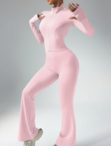 Conjunto Deportivo Casual para Mujer, Diseño Personalizado, Cintura Alta, Corte Ajustado, Dos Piezas, Secado Rápido, Spandex, Ropa Deportiva, Fitness - Product Image 4