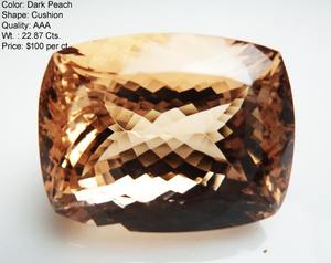 เบาะรองนั่งแบบเหลี่ยมเพชรพลอยธรรมชาติ100% ลูกพีชแบบหลวมขนาดปรับเทียบได้อัญมณีที่ดีที่สุดสำหรับการทำเครื่องประดับ - Product Image 3