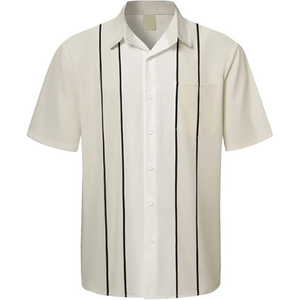 Camisa informal de guayabera cubana para hombre, camisas informales con botones, camisas de manga corta para la playa de verano, ropa de calle - Product Image 1