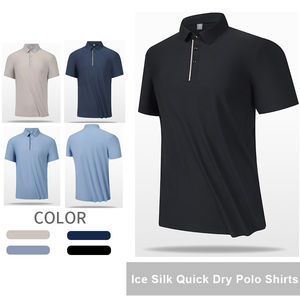 Camiseta Polo de gama alta para hombre, camiseta de seda helada sin costuras, Camiseta holgada con solapa para hombre, camiseta Polo de manga corta a la moda - Product Image 4