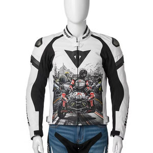Veste de course de moto coupe-vent Polyester Spandex Impression numérique Vêtements d'extérieur de protection pour l'équitation Sports Biker Safety Gear - Product Image 1