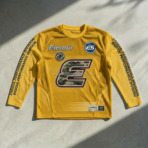 T-shirt a maniche lunghe <span class=keywords><strong>da</strong></span> uomo streetwear primaverile, personalizzabile, con stampa grafica integrale, in tessuto a rete, stile jersey, prodotto <span class=keywords><strong>da</strong></span> fornitore - Product Image 1