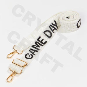 Correa de monedero con cuentas de diseño rosa múltiple, correas de bolsa de cuentas de semillas de oro blanco personalizadas, correa de cuentas para bolsos - Product Image 3