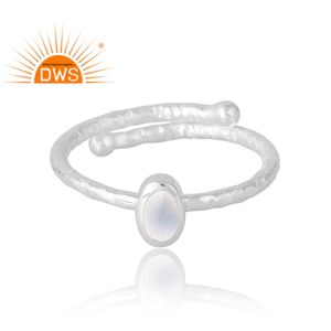 แหวนพลอย925รูปพระจันทร์สีรุ้งธรรมชาติสำหรับผู้หญิงเป็นของขวัญ - Product Image 3