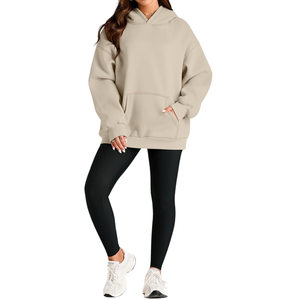 Sudadera con capucha de lana de algodón 100% para mujer, transpirable, cómoda, de alta calidad, técnica bordada HeavyGSM para - Product Image 5
