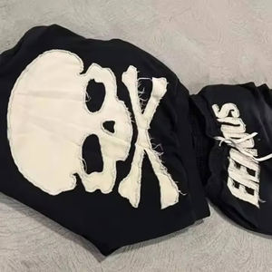 Conjunto de Sudadera con Capucha de Invierno para Hombre, Personalizado OEM, de Dos Piezas, Grueso, con Bordado Desgastado, Parche, Tejido con Efecto Ácido - Product Image 3