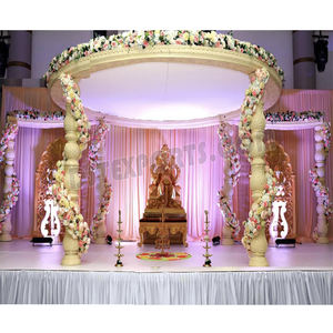 Mariage indien du sud aspect bois FRP Vidhi Mandap mariage tamoul Kalyana Mandap décor de mariage chic aspect bois Haveli Mandap UK - Product Image 1