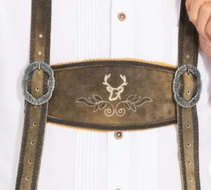 Bavarian Goat Suede <b>Leather</b> Lederhosen <b>Shorts</b> New Men Bavarian Lederhosen Brown Oktoberfest Lederhosen Low Cost Lowest Prices - Product Image 6