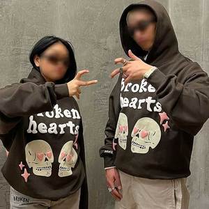 เสื้อฮู้ดผู้ชายแบบสวมหัวผ้าหนามีฮู้ดปักโลโก้ผ้ากำมะหยี่สำหรับใส่ได้ทั้งชายและหญิงดีไซน์แบบกำหนดเอง - Product Image 2