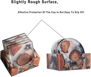 Handcrafted Attractive Wood Resin <b>Table</b> <b>Coaster</b> for Dining <b>Table</b> Wedding Christmas Decoration Family Gathering Parties - Product Image 5