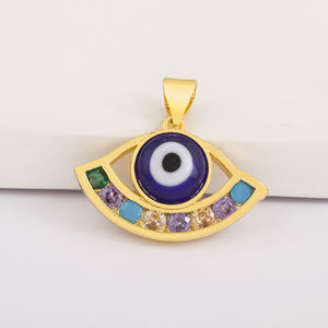 QIKU - Pulsera y Collar de Alta Calidad con Ojo Turco, Estilo Shabby Chic, Circonita, Cobre Dorado, para Niños - Product Image 5