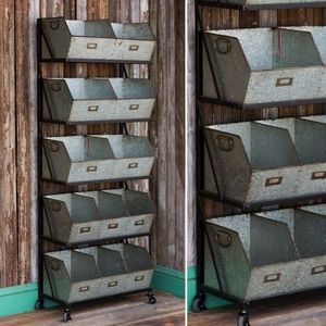 Estantería metálica con respaldo abierto para uso doméstico, 10 estantería - Product Image 4