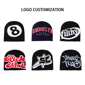 Bonnet d'hiver réversible en tricot tissé jacquard brodé de logo personnalisé Casquette imprimée sur tout le pourtour - Product Image 3