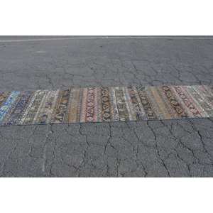 Vintage 28x20.3ft Bohemio Turco Alfombra Azul Marrón Clásico Área Grande Rectángulo Patchwork Diseño Lana Látex Ecológico Medio - Product Image 3