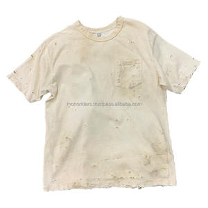 Mono RIder hizo Finch Garment Ropa de calle de peso pesado Camiseta lavada vintage en blanco Camiseta desgastada de gran tamaño recortada para hombre - Product Image 1
