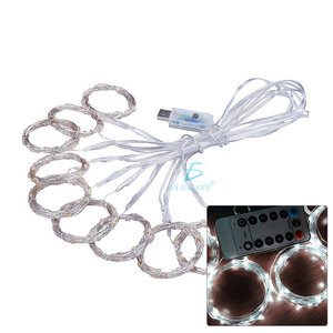 Catena Luminosa a LED Bianca per Decorazioni Natalizie, Corpo Lampada in PVC con Applicazione in Rame per Giardino - Product Image 1