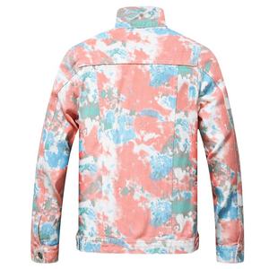 Latest Design Men <b>Floral</b> Sublimation Printed Fashion Streetwear Slim Fit Sublimated Denim Jacket with Holes - Product Image 2