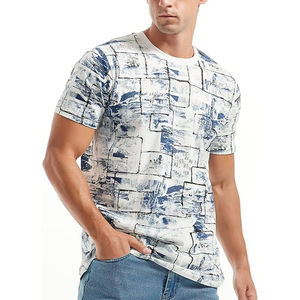 Camiseta de manga corta de algodón 100% transpirable con serigrafía de seda sólida personalizada de alta calidad para hombres - Product Image 1