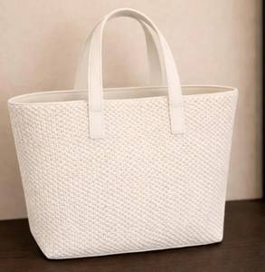 กระเป๋าโท้ทสานจากฟาง  กระเป๋าถือสไตล์มินิมอลสำหรับฤดูร้อน  กระเป๋าถือน้ำหนักเบาสำหรับไปทะเลและใช้ในชีวิตประจำวัน - Product Image 3