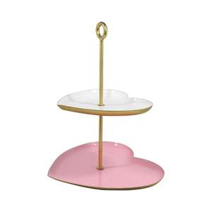 Soporte de Acero Inoxidable de 3 Niveles en Forma de Corazón para Cupcakes, Torre de Exhibición de Pasteles y Frutas, Bandeja de Repostería Reutilizable para Fiestas - Product Image 1