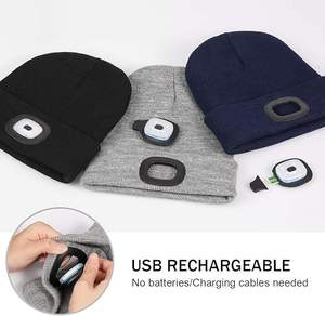 Bonnet unisexe Cammo vente en gros avec la lumière cadeaux casquette 4 LED rechargeable USB à prix abordable - Product Image 2