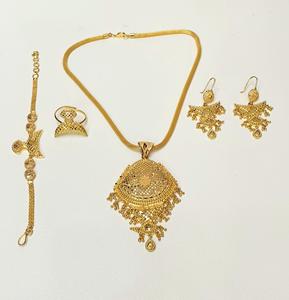 Conjunto de joyería de moda de estilo clásico chapado en oro de 24 quilates, colgante elegante para boda, fiesta, compromiso, aniversario - Product Image 6