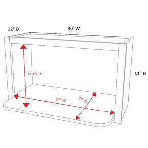 Slim Shaker Ebony Mueble de microondas de pared W30 X H18 X D12 Armarios de cocina - Product Image 2