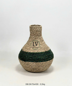Vases décoratifs en jonc de mer tissés à la main en gros avec de nombreux modèles, Vases en panier naturels rustiques pour la décoration de la maison fabriqués au Vietnam - Product Image 1